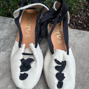 Anthropologie Picon canvas wedge espadrille